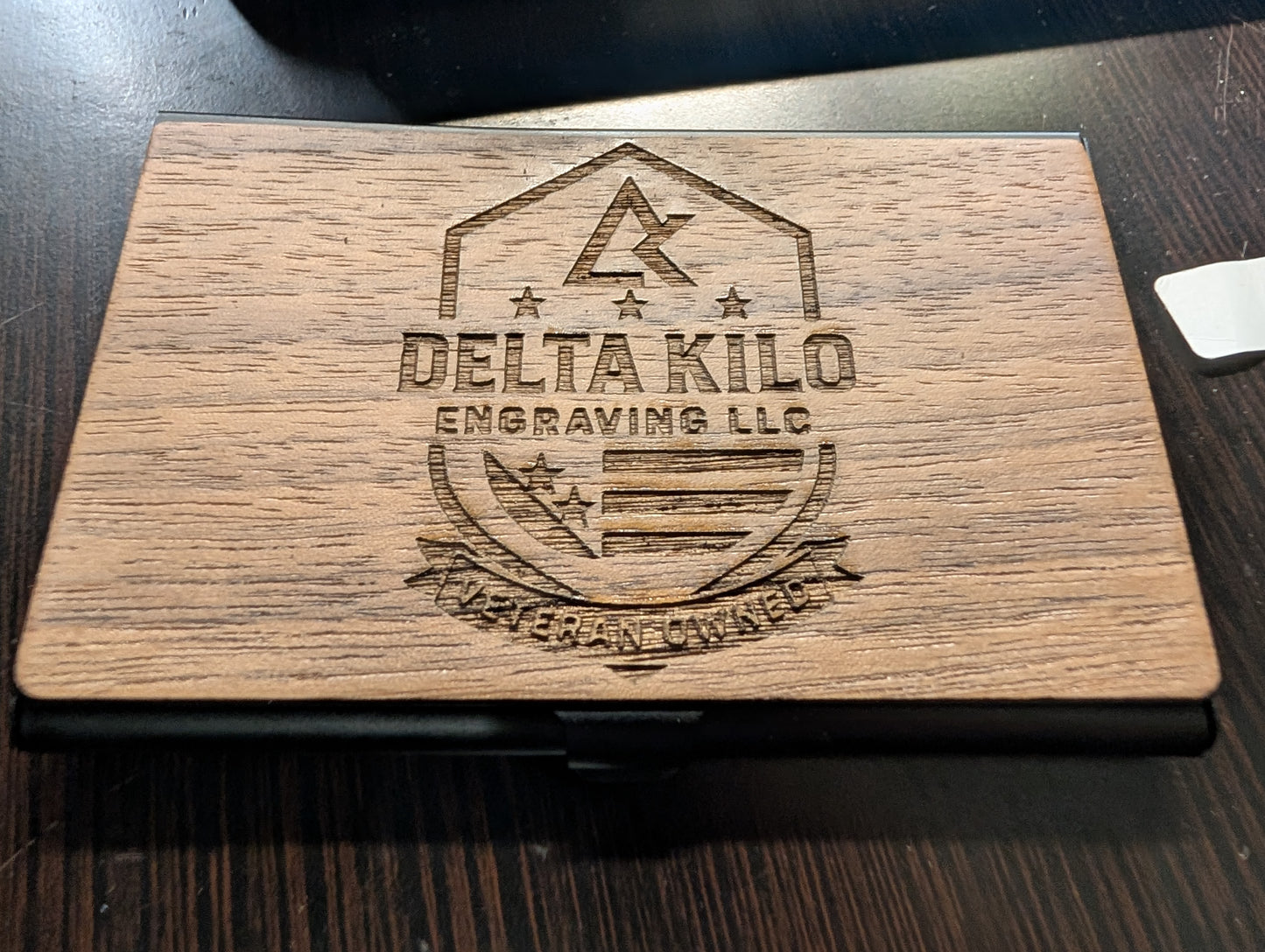 Custom Walnut Card Holder Set