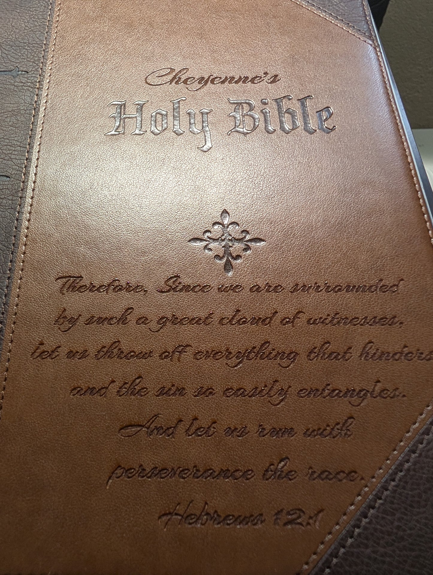 Custom Engraved Faux or Full Grain Leather Bible