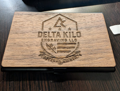Custom Walnut Card Holder Set