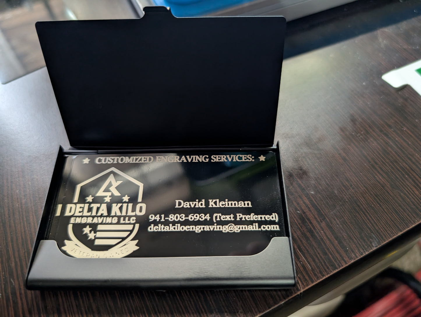 Custom Walnut Card Holder Set